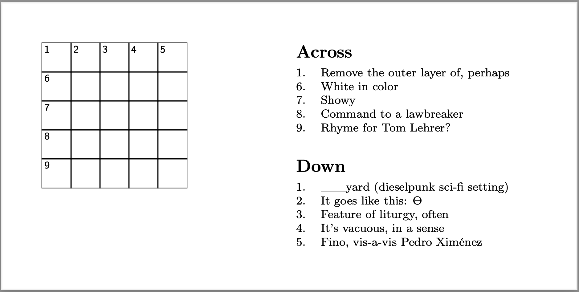 Click for a PDF of the puzzle